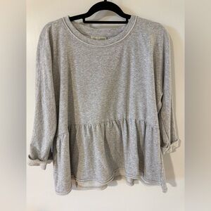Heather Gray Women's Peplum Sweatshirt